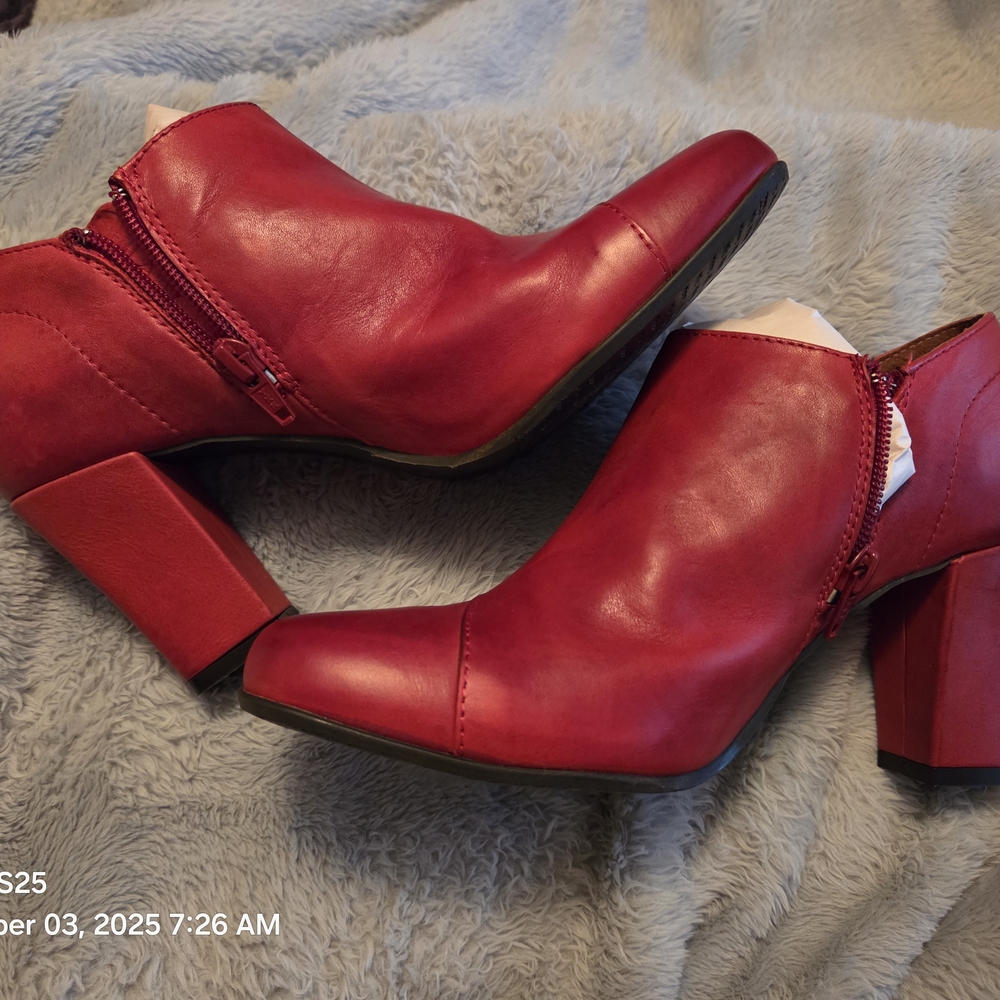 Miz Mooz Red Ankle Booties NEW never Worn